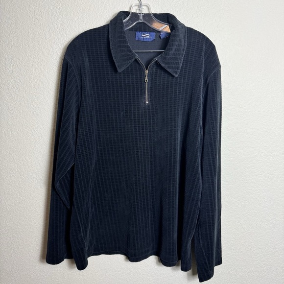 Wilke Rodriguez‎ Men's Long Sleeve Pullover Velvet 1/4 Zip Size XL Black - Picture 1 of 5